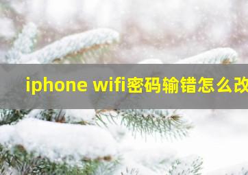 iphone wifi密码输错怎么改